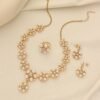 Xinjiang High-End Pearl Necklace Set with Earrings and Open Ring, Diamond-Encrusted Three-Piece Set