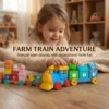 Farm Animal Digital Building Block Train Toy with Finger Puppets
