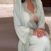 LN255 New Wave Lace Robe Elegant Casual Long Dress Cardigan