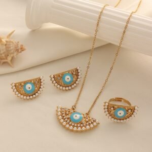 European Middle East Evil Eye Necklace Set Ethnic Style Jewelry
