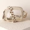 Machine-Embroidered Beaded Bag Strap - Replaceable Leopard Print Shoulder Strap