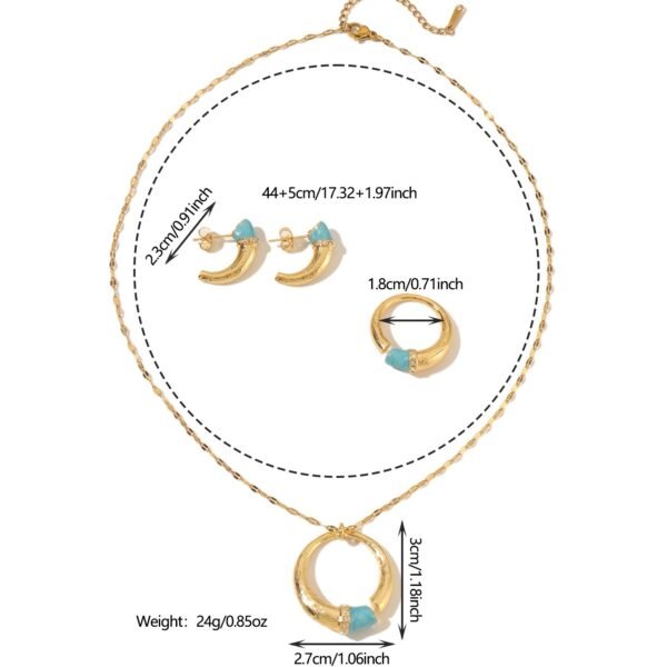 Cross-Border Turkish Circular Necklace Three-Piece Set, Niche Ethnic High-End Jewelry