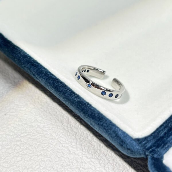 Blue Zircon Open Rings - Minimalist Adjustable Statement Ring Collection