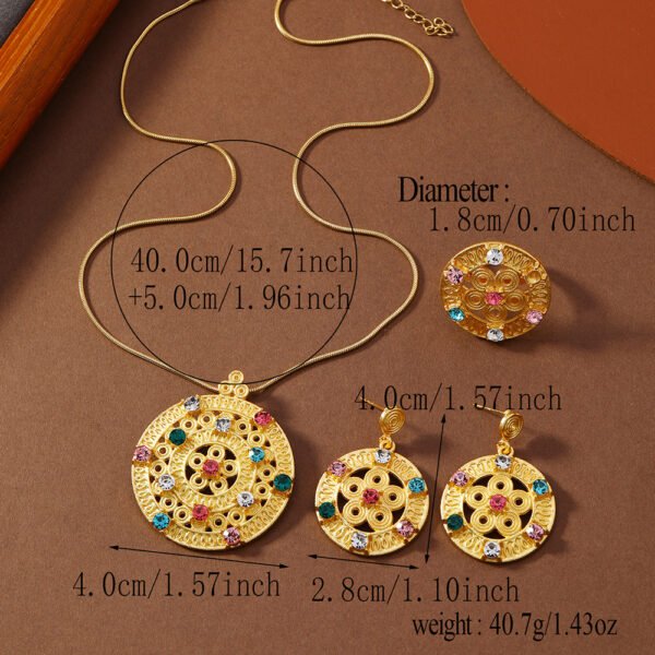 O1CN01cesgD11I8Qs0Zdk5X_2212514370848-0-cib Indian Palace Style 3D Flower Jewellery Set - Ring, Earrings & Necklace