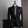 Plus Size Men's Business Casual Slim Wedding Groomsmen Dress Suit