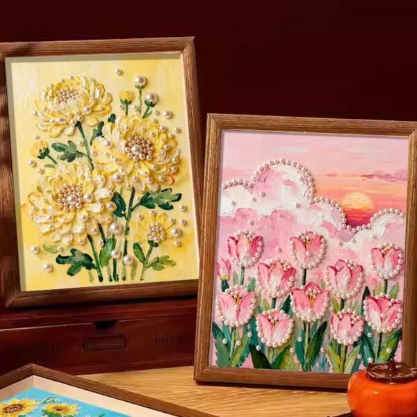 New Cross-Border Pearl Diamond Painting DIY Kit, Small Size with Frame