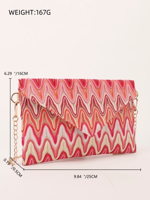 O1CN01d0sqEF1cfDfftS3ND_2209246163627-0-cib-1 Bohemian Striped Envelope Clutch - Cross-Border Flap Shoulder Bag