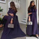 LN178 Modest Purple Long-Sleeved Elegant Robe