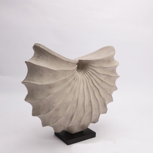 Metal & Marble Ribbon Sculpture - Modern Chinese Style Desk Ornament