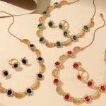 Xinjiang Palace Style Retro Cross-Border Jewelry Set, Diamond Tassel Necklace + Earrings, Light Luxury