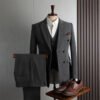 Double-Breasted Suit Set for Men, Formal Business Casual Slim Fit Plus Size Wholesale Wedding Blazer, High-End Feel