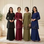 FF109-80104 Malay Women's Two-Piece Set with Beading and Lace Embroidery