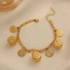 Turkish Gold Bracelet with Tassel Pendant, Color-Preserving Ethnic Jewelry 6 Turkish Gold Bracelet with Tassel Pendant, Color-Preserving Ethnic Jewelry