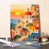 Nordic Architecture Digital Oil Painting DIY Kit, Large Size Landscape Acrylic Art