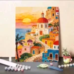 Nordic Architecture Digital Oil Painting DIY Kit, Large Size Landscape Acrylic Art