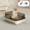 Extra Large Cat Litter Box, Anti-Splash, Thickened, Deodorant and Waterproof, High Fence, Semi-Enclosed