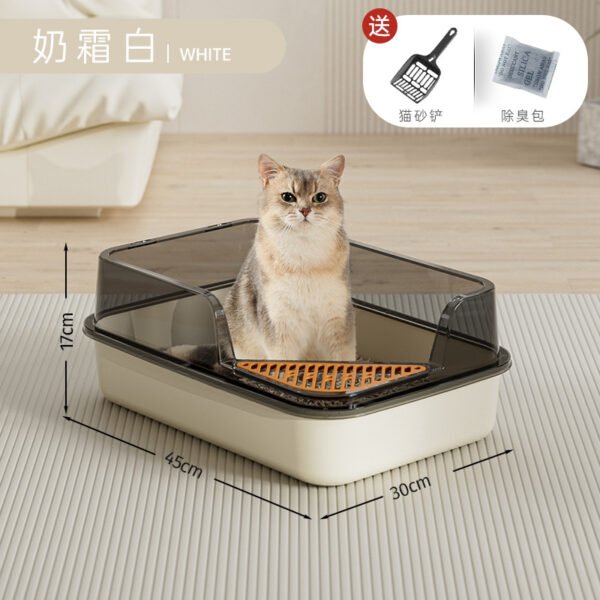 Extra Large Cat Litter Box, Anti-Splash, Thickened, Deodorant and Waterproof, High Fence, Semi-Enclosed