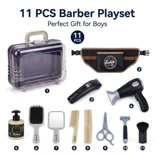 Boys' Barber Shop Pretend Play Toy Set
