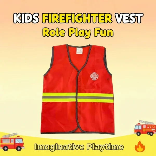 Kids Role-Play Vest Costume Set - Firefighter, Police, Engineer & More (7 Styles)