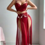 Foreign Trade Sources Europe and the United States New Sexy Underwear Sexy Women's Cross-Border Mesh Split Dress Suit