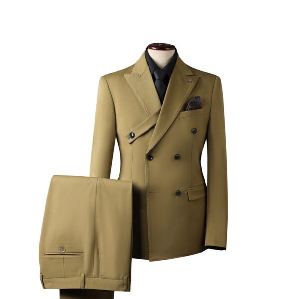 Men's Double-Breasted Suit Business Formal Wear Korean Groomsmen Wedding Groom Jacket
