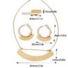 Exaggerated Fan-Shaped Earrings Light Luxury Gold Jewelry Set with Necklace