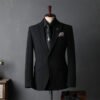 Striped Suit suit men's full set bridegroom suit British style best man clothes business formal wear wedding suit men's clothing