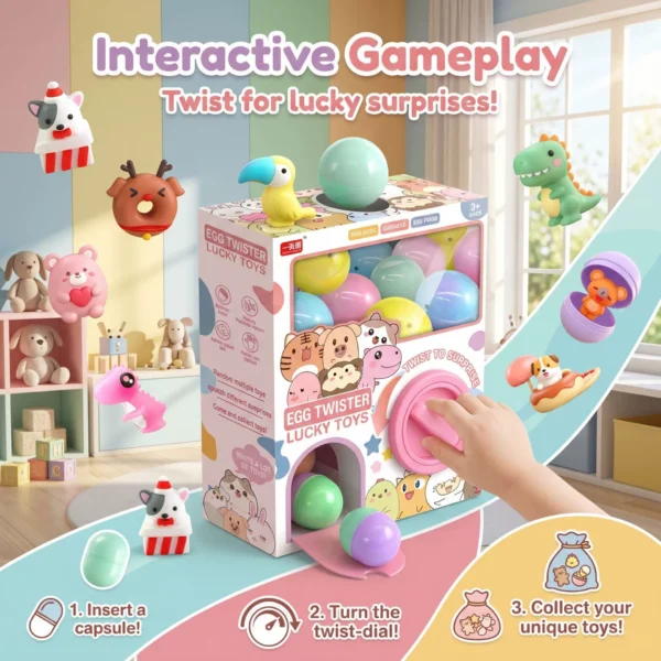 Gashapon Surprise Blind Box Machine - Kids Interactive Pretend Play Toy