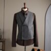 Double Row Plaid Suit Men's Business Formal Groomsman Wedding Groom Suit Jacket