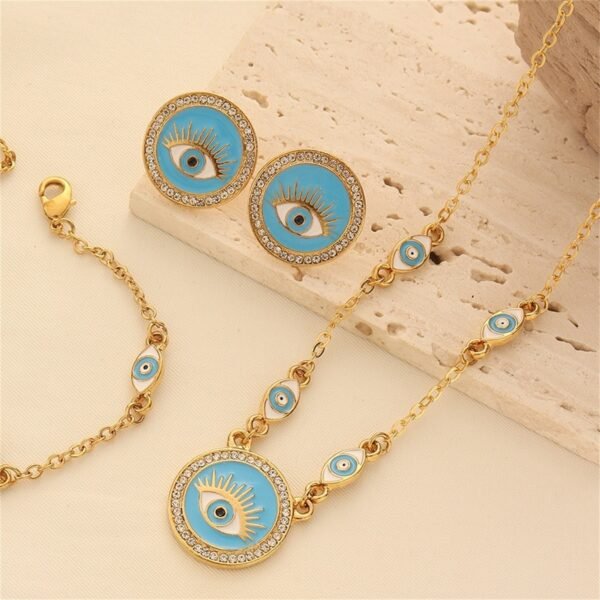 Cross-Border Ethnic Devils Eye Bracelet Necklace Four-Piece Jewelry Set
