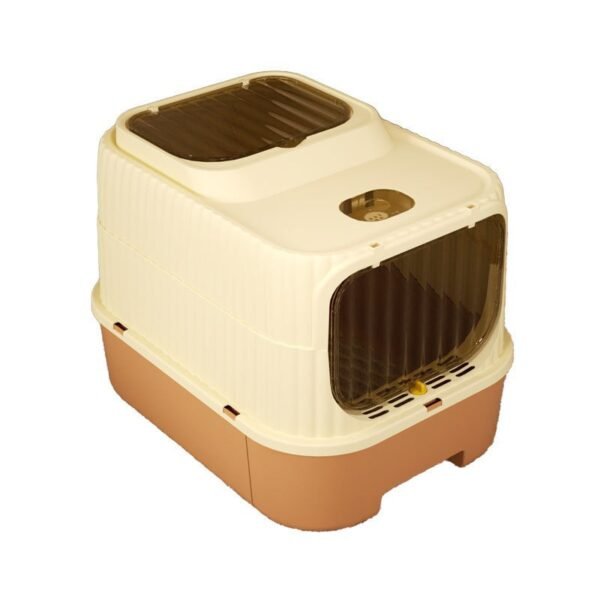 Fully Enclosed Cat Litter Box, Extra Large Anti-Splash, Thickened Drawer-Type Double-Door Cat Toilet