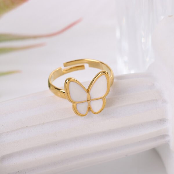 Little Butterfly Necklace Earrings Ring Three-Piece Set Fashionable Simple