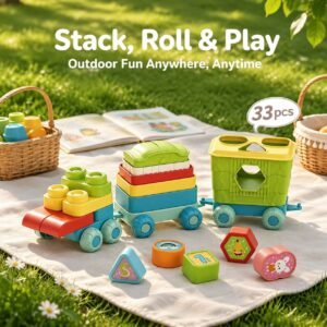 Soft Building Blocks Train Stacking Toy for Babies