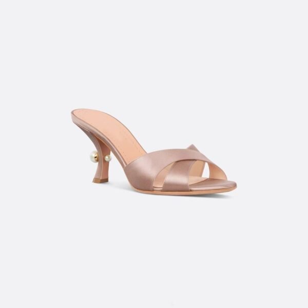 Women's Pearl Sculpted Heel Mules - Open Toe Slide Sandals