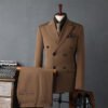Men's Double-Breasted Suit Business Formal Wear Korean Groomsmen Wedding Groom Jacket