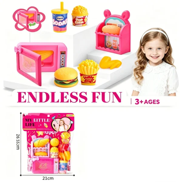 O1CN01hfSuCQ2EcQeQ4ewQ9_2222124958765-0-cib.jpg_ Mini Pretend Play Kitchen Appliance Set - Simulated Microwave, Fridge & Small Appliances