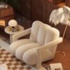Retro Accent Chair - Designer Single Seat Sofa in Tech Leather