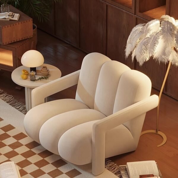 Retro Accent Chair - Designer Single Seat Sofa in Tech Leather