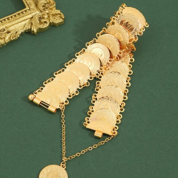 Middle Eastern Cross-Border Vintage Coin Bracelet, Gold-Plated Ethnic Style