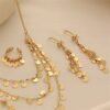 European and American Double-Layer Sequin Tassel Clavicle Chain Necklace, Light Luxury Design