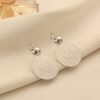 Cross-Border Gold-Plated Coin Earrings, Vintage Coin Stud Earrings