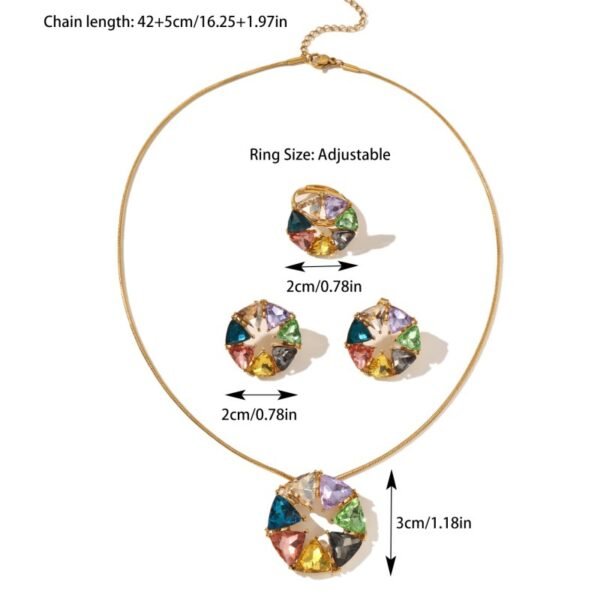 Xiyin Cross-Border Necklace Set, Colorful Design Pendant, Non-Fading Light Luxury Clavicle Chain 4 Xiyin Cross-Border Necklace Set, Colorful Design Pendant, Non-Fading Light Luxury Clavicle Chain