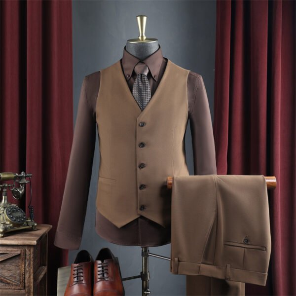 High-End Suit for Men, Pure Gray, Wrinkle-Resistant, Slightly Elastic, Formal Wear, Groom, Wedding, Best Man, Suit Set for Men