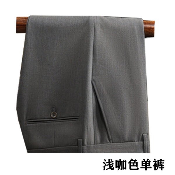 Light curry (single pants) Blue Double-Breasted Suit Men's Formal British Fashion Wedding Groomsman Suit Business Casual Suit Men's Clothing