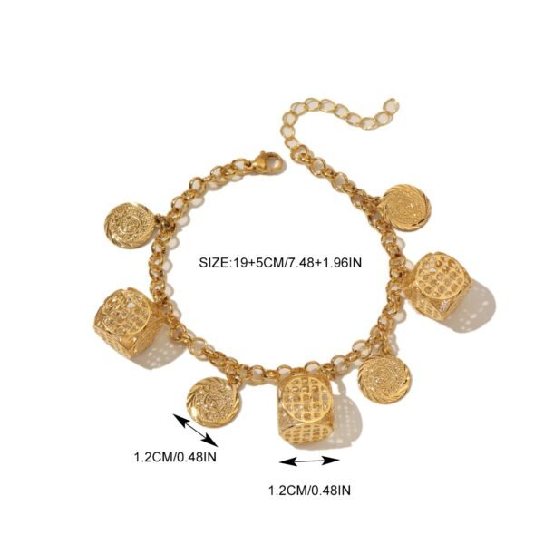 Turkish Gold Bracelet with Tassel Pendant, Color-Preserving Ethnic Jewelry 4 Turkish Gold Bracelet with Tassel Pendant, Color-Preserving Ethnic Jewelry