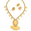 Turkish Gold-Plated Ancient Coin Necklace Earrings Ring Three-Piece Set