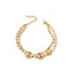 Middle Eastern Retro Pearl Rice Flower Coin Pendant Bracelet
