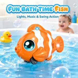 Electric Sound & Light Swimming Clownfish Bath Toy