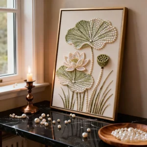 Botanical Pearl Diamond Painting DIY Kit, Large Size 40x50cm Decorative Wall Art