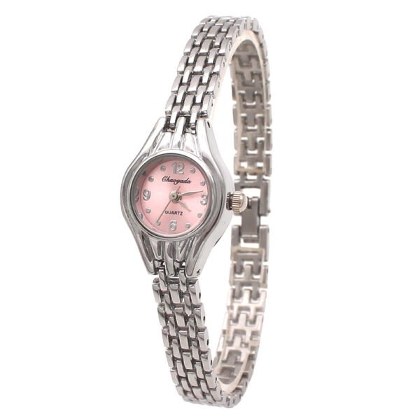 Heart Charm Bracelet Watch - Delicate Chain Wristwatch for Women